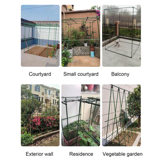 50 Pcs Steel Wire Connecting Buckles for Bamboo Canes Reusable Trellis Clips Pipe Connectors Garden Clips for Plants Support Gardening
