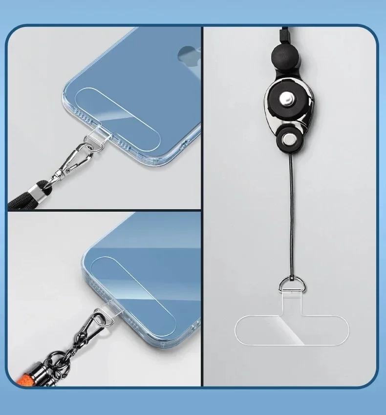 10Pcs Universal Tpu Mobile Phone Anti-lost Lanyard Card Gasket Nylon Detachable Phone Hanging Cord Strap Patch Tether Pad