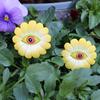 6PCS Resin Plant Eyes Stakes, Rose Sunflower Green Leaves Plant Eyes Garden Stakes Funny Floral Plant Pick Ornaments for Indoor,Outdoor Yard