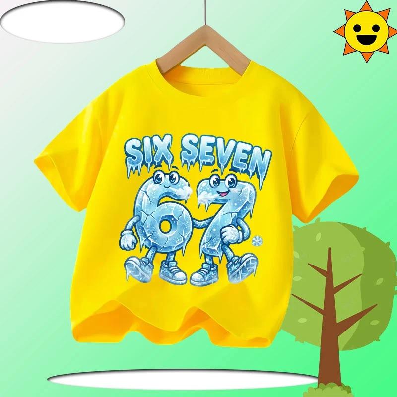 SpongeBobs Children Birthday Clothes Boy Girl Number Cotton T Shirt Short Sleeve Kids Clothes Cartoon Summer Toddler Tee Tops