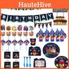 Birthday Party Theme Supplies Decoration Kids Plate Tablecloth Banner