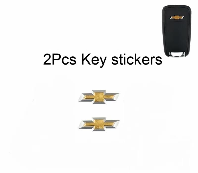 3D Metal Car Key Sticker Logo Emblem Logo/Steering Wheel Badge Stickers For Chevrolet Silverado Malibu Cruze Blazer Spark Aveo