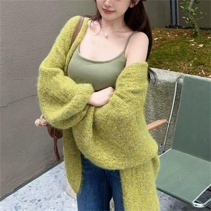 Autumn and Winter New Temperament Gentle Wind Sweater Jacket Women's Loose Meat Cover Soft Waxy Versatile Knitted Cardigan Top