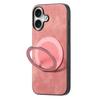 For iPhone 17 Phone Case with Rotating Kickstand Stress Relief Retro Leather Back Cover