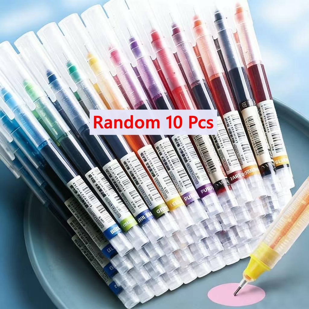 5-50PCS Straight Liquid Color Pen Set, Fine Tip Gel Pens for Drawing Pens for Writing Pen Office Kawaii School Supplies Cute Pen