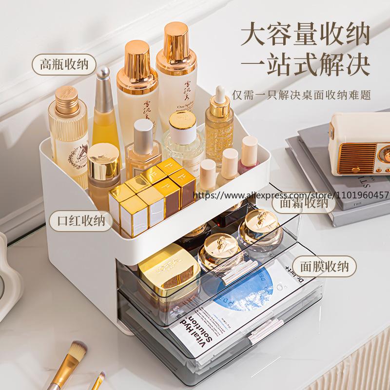Large Capacity Cosmetic Storage Box Organizer Rack for Skincare Lipstick Perfume Mask Home Vanity Dresser Use