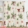 2pcs,2D Plane Printing Curtains Christmas Trees Mistletoe Snowflakes (2) Versatile Fabric (without Rod) Home Decor Ldeal for