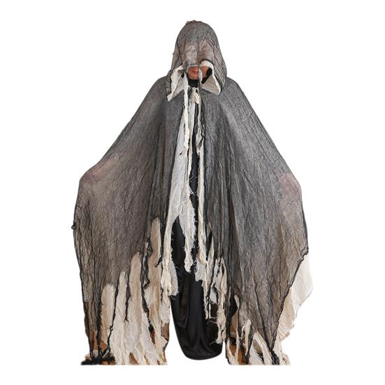 Halloween Hooded Cloak Medieval Renaissance Gothic Wizard Cape with Hood Scary Grim Reaper Cosplay Costume for Men Women