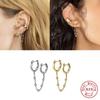 Rockyu Earrings for Double Hoop Chain Large and Small Ring Double Ring Silver Accessories Women, Zirconia, Earrings, Earrings, Hoop, Chain, Earrings,