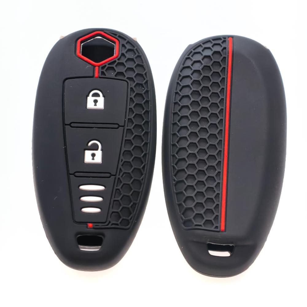 For Suzuki Baleno Ertiga Ciaz Ignis Kizashi Swift SX4 S-cross Vitars Silicone Car Smart Key Cover Case Bag Protector Keychain