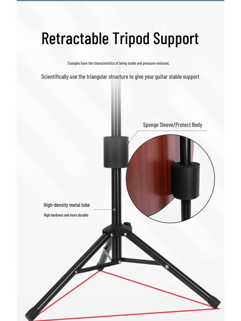 Vertical Guitar & Ukulele Floor Stand - Musical Instrument Display & Shooting Stand