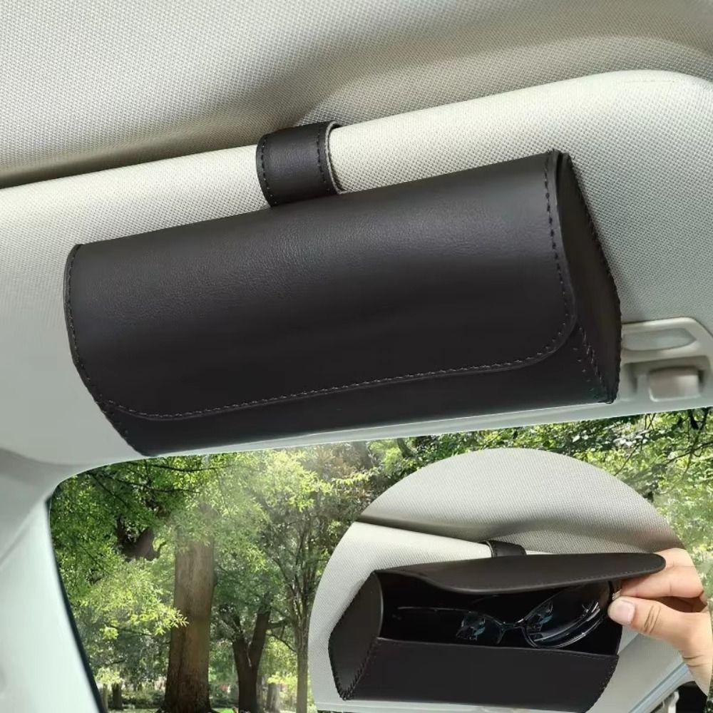 Hand-sewn Visor Glasses Holder High Grade Material Car Sunglasses Bracket  Car Visor Mount