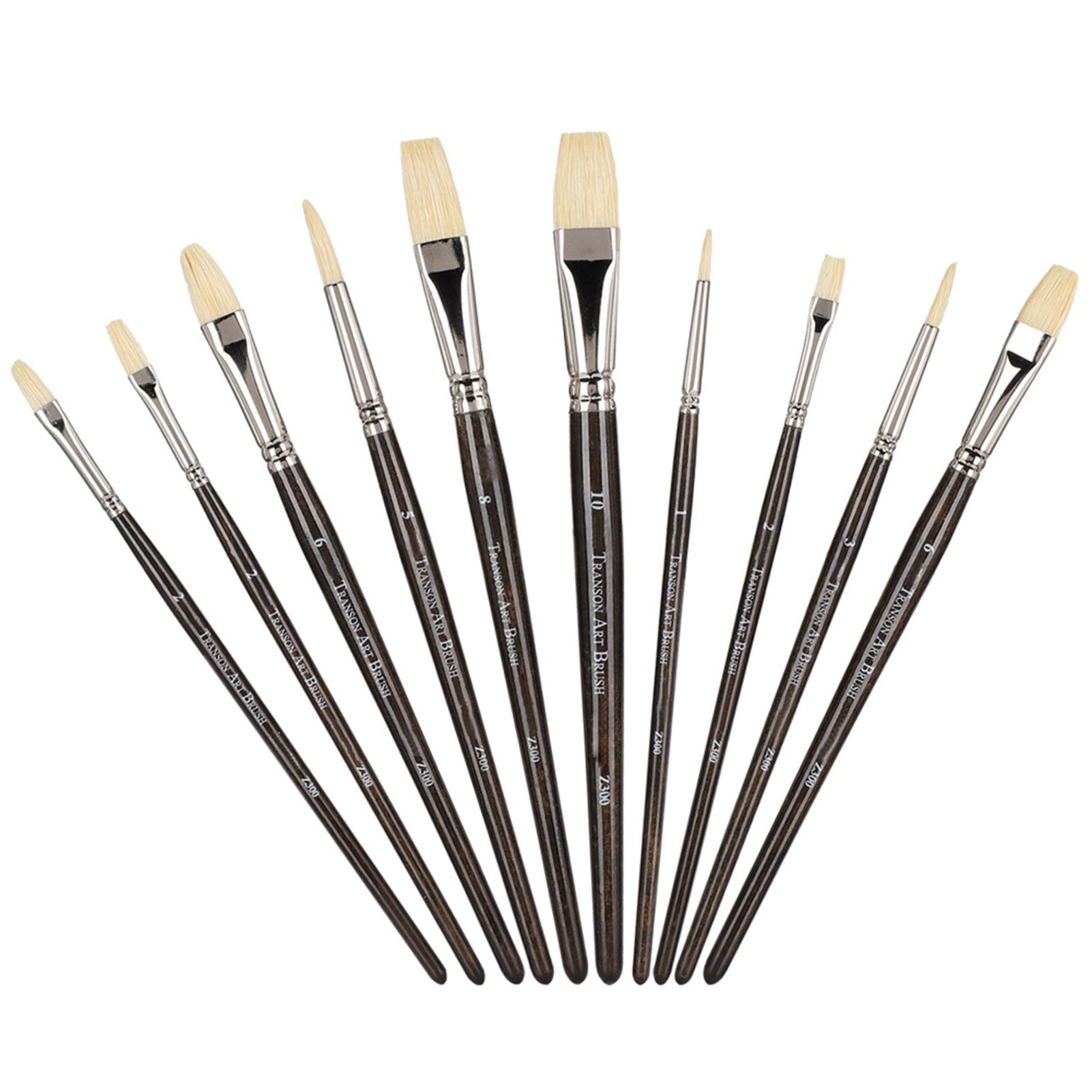 

10 шт. Кисти для масляной живописи Коричневый УФ-держатель Гуашь Акварель Рисовальная ручка Художественные принадлежности