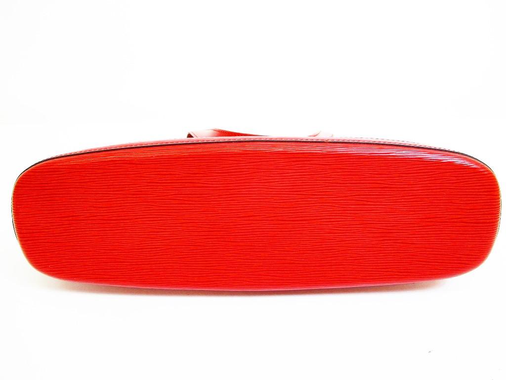 Authentic LOUIS VUITTON Epi Leather Red Tote Shoppers Bag Purse Lussac #6973 Refurbished