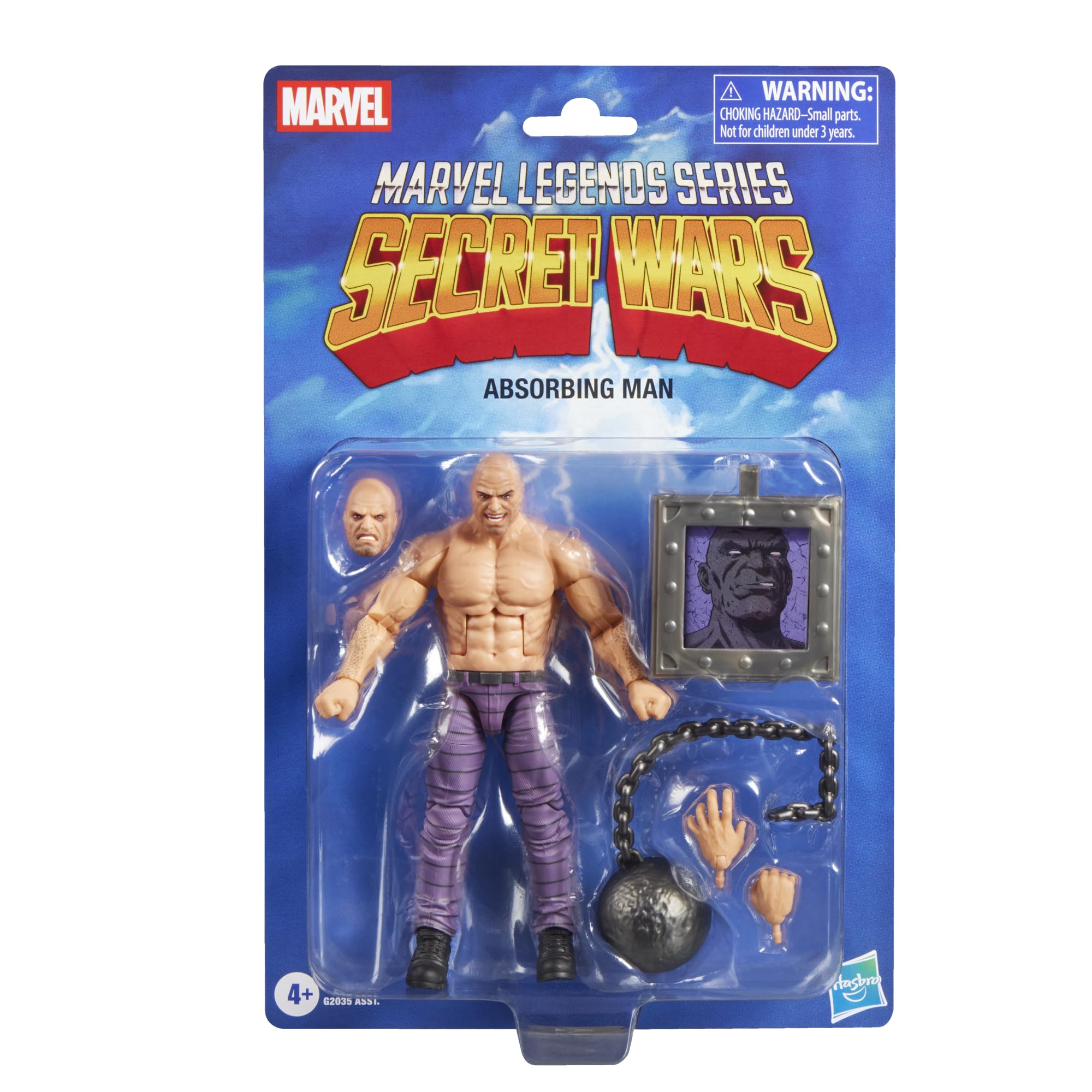 Hasbro Marvel Legends Series Absorbing Man Retro Marvel Comics Secret Wars Collectible 6-Inch Action Figure with Shield G2420