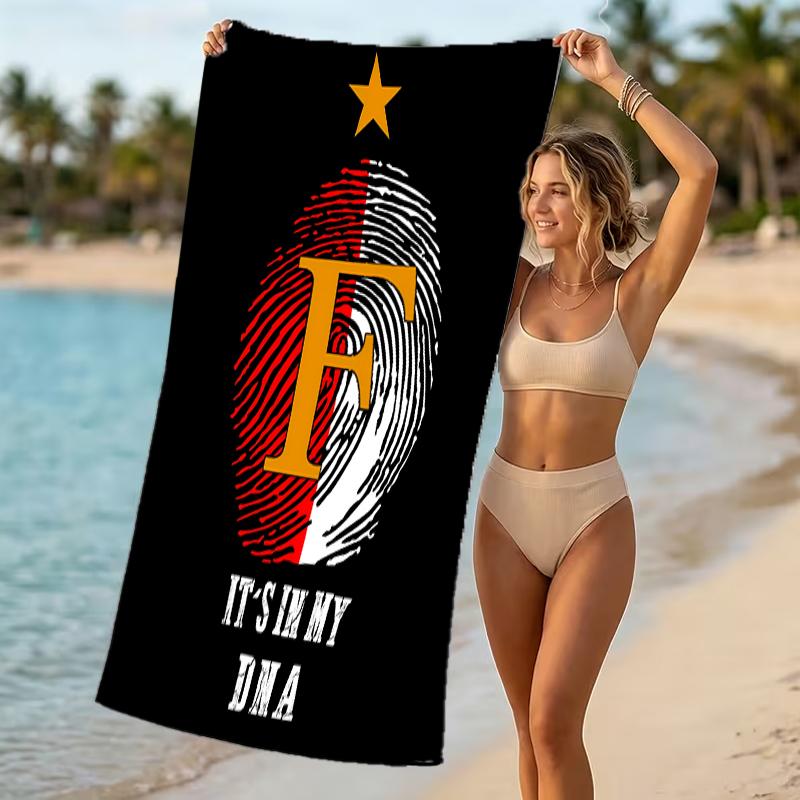 Beach Towel with Feyenoord Rotterdam logo Pattern - soft,absorbent,machine washable Lightweight&Modern,swimming,Travel Essentials