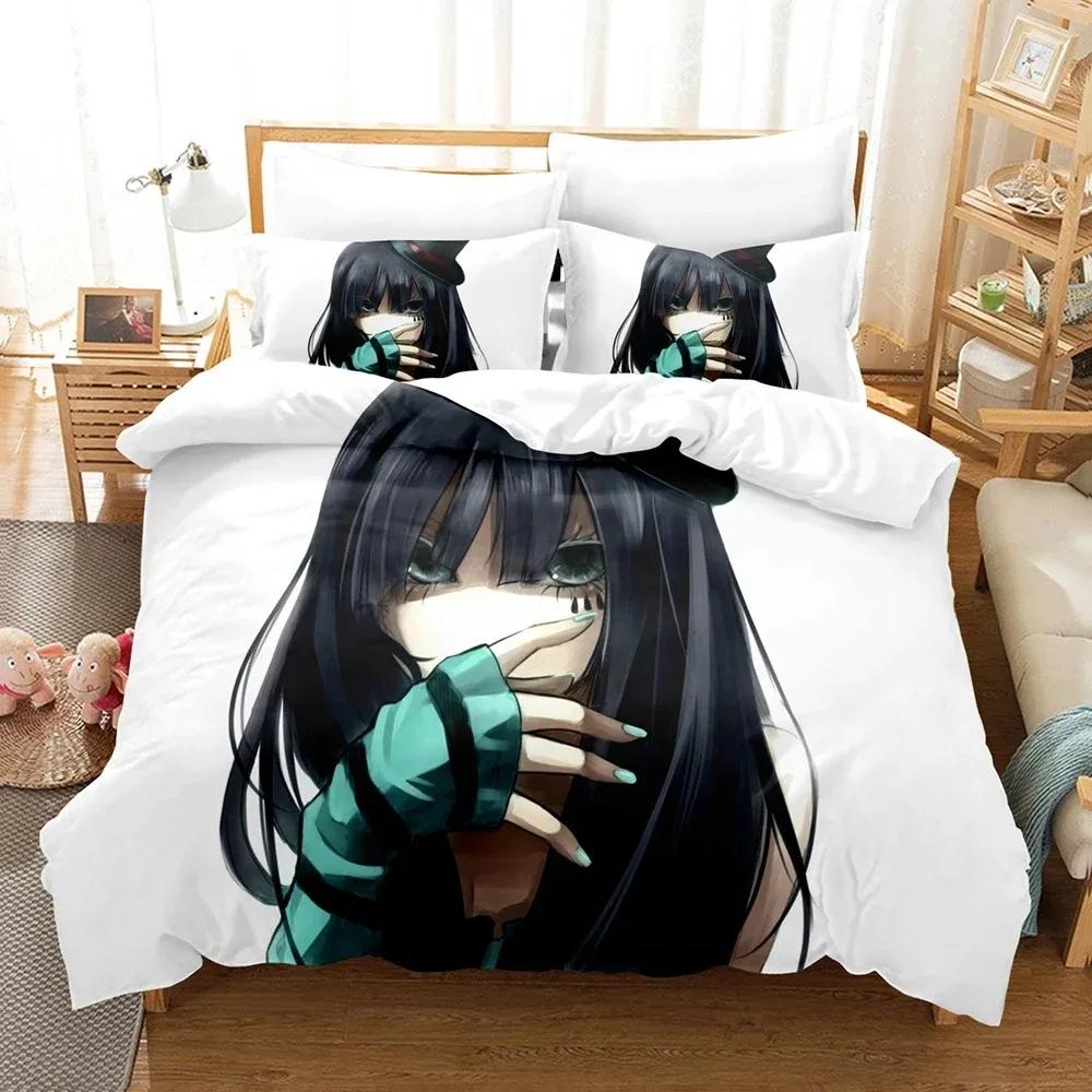 3D En flicka med en mjuk röst Sängkläder Påslakanset med örngott Twin Full Queen King Sängkläder Sänglinne Hemtextil