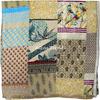 Aizza Trends Handgefertigte Patchwork- und Patola-Arbeit Kantha-Quilt aus reiner Baumwolle - Traditionelle indische Tagesdecke - Vintage Baumwollseide Sari-Quilt
