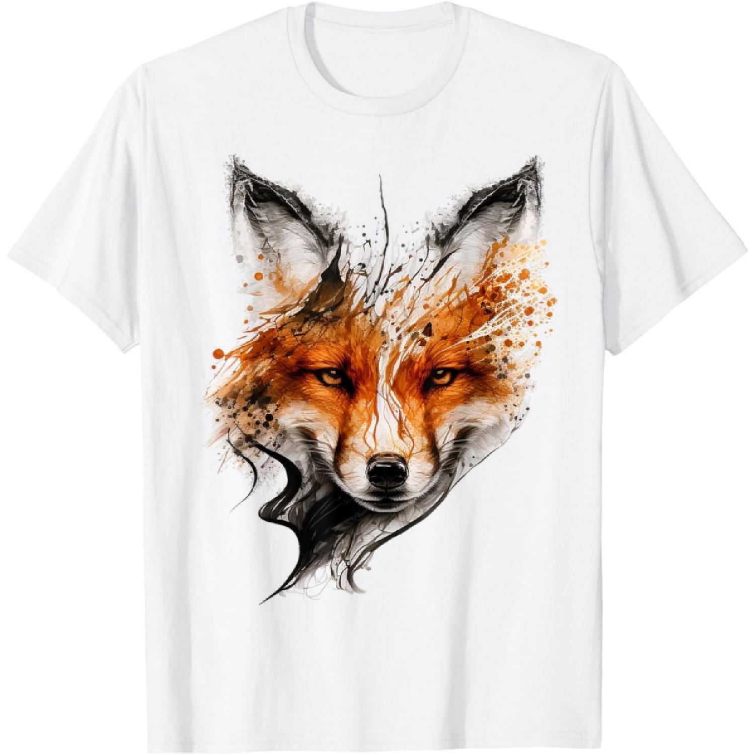 Fox Animal Graphic Art Animal Lovers Fox T-Shirt S