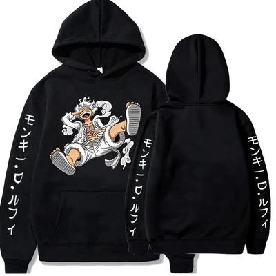 New Anime Printed Hoodies for Men ONE PIECE Gear Fifth Fear Luffy Sun Gold Pullover Hooded Casual Streetwear Unisex Sweatshirts