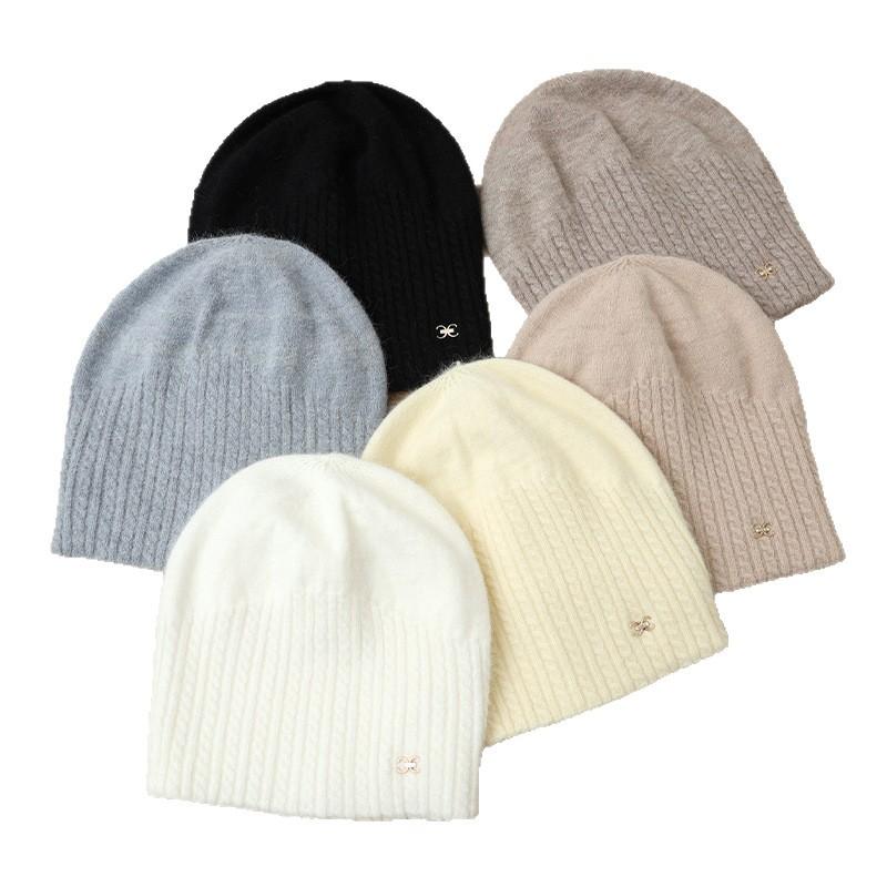 Women's Korean Style Versatile Warm Knitted Hat Thickened Pile Hat Big Head Surround New Hat