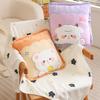 Toy Cartoon Plush Pillow Cushion With Blanket Office Nap Car Travel Gift Kids