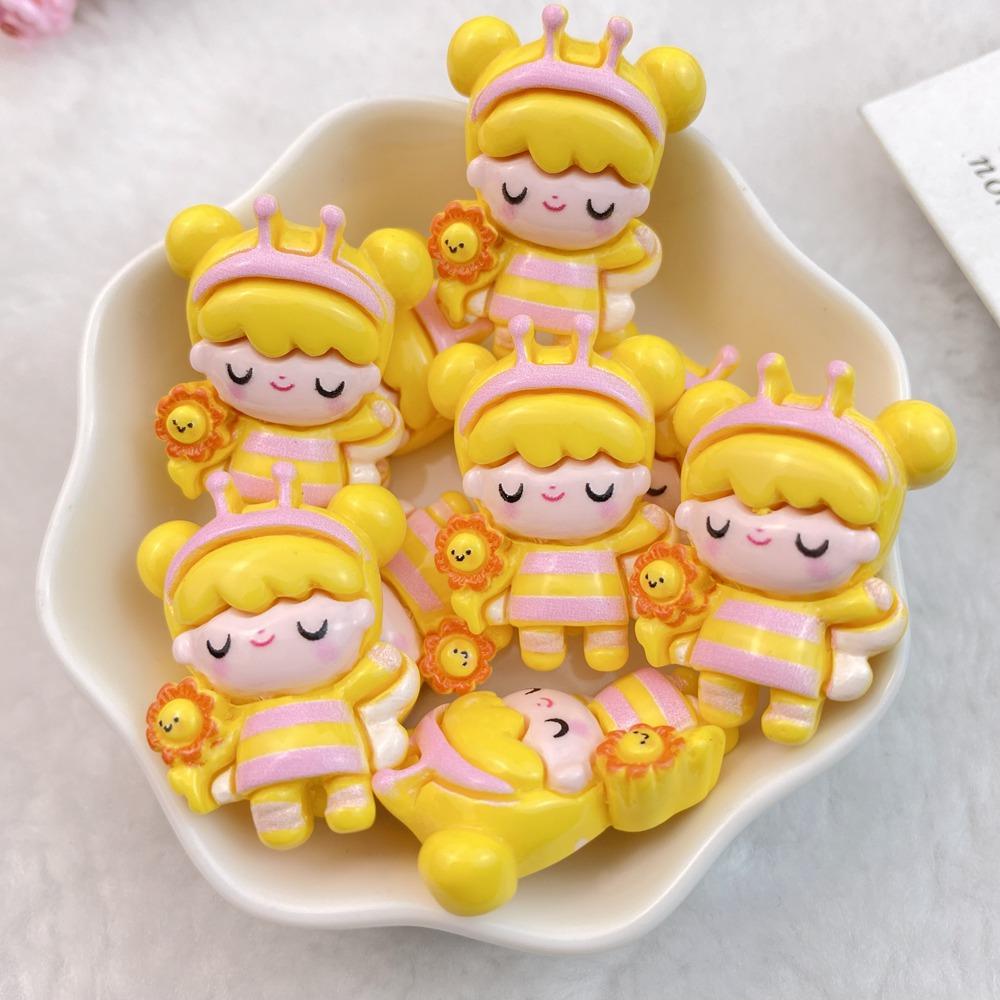 8Pcs New Cute Cartoon Animal Little Girl Series Flat Back Ornament Jewelry Bows Accessories