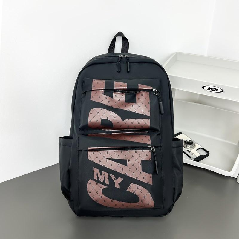 Letter Print Men's Backpack Women's Backpack Large Capacity Student Schoolbag