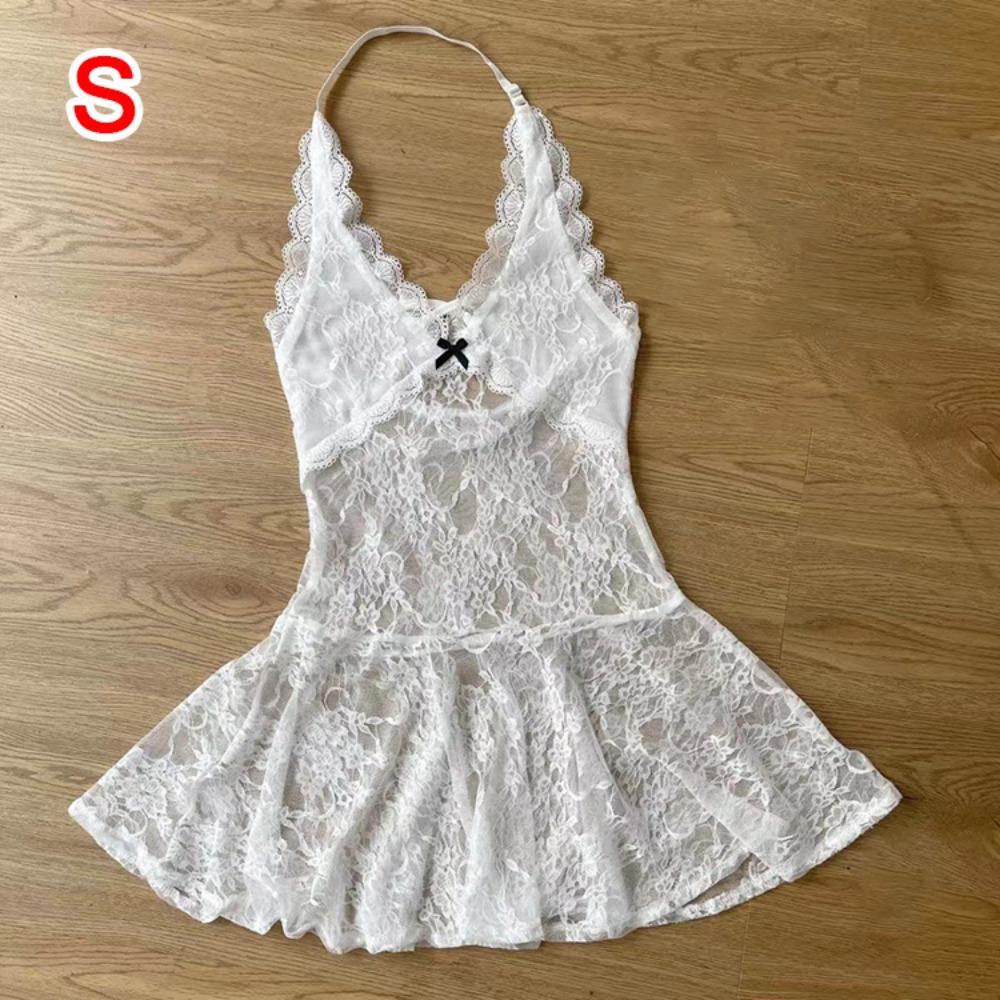 Polyester Lace-up Short Skirts V-neck Beachwear New Hollow Out Camisole  Women