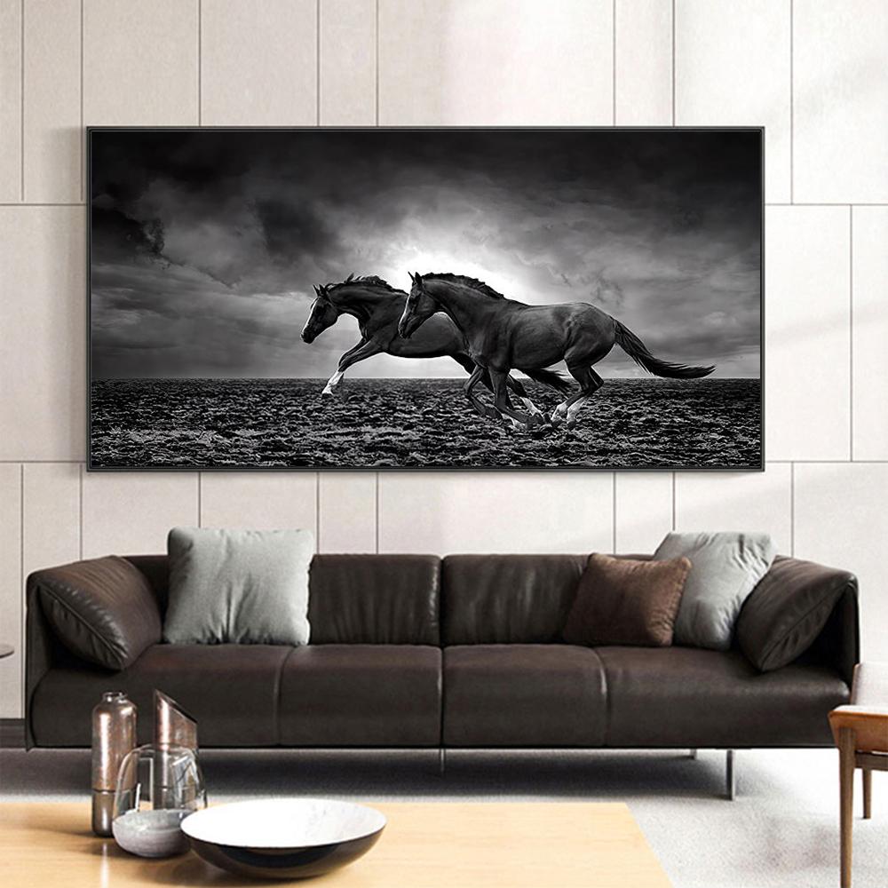 Chinese Style Galloping Horse Wall Art Posters Simple Atmosphere Modern Home Decor Canvas Painting Mural Pictures Prints Artwork