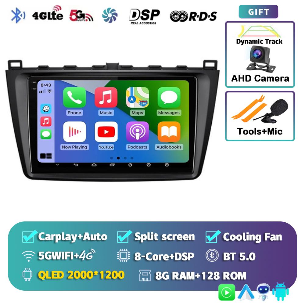 Android 14 Carplay Auto For Mazda 6 2 GH 2007-2012 Car Radio Multimedia Video Player Navigation GPS Stereo Head Unit DSP No 2din