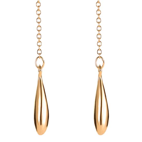 1 Pair Women Drop Earrings Long Tassel Waterdrop Pendant Polished Solid Color Lightweight Hanging Prom Party Wedding Dangle Earrings