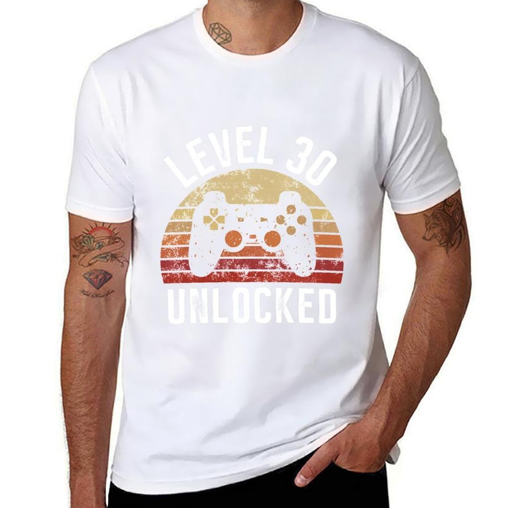Level 30 Unlocked Shirt Video Gamer 30th Birthday Gifts Tee TShirt Fashion Graphic Tee for Unisex