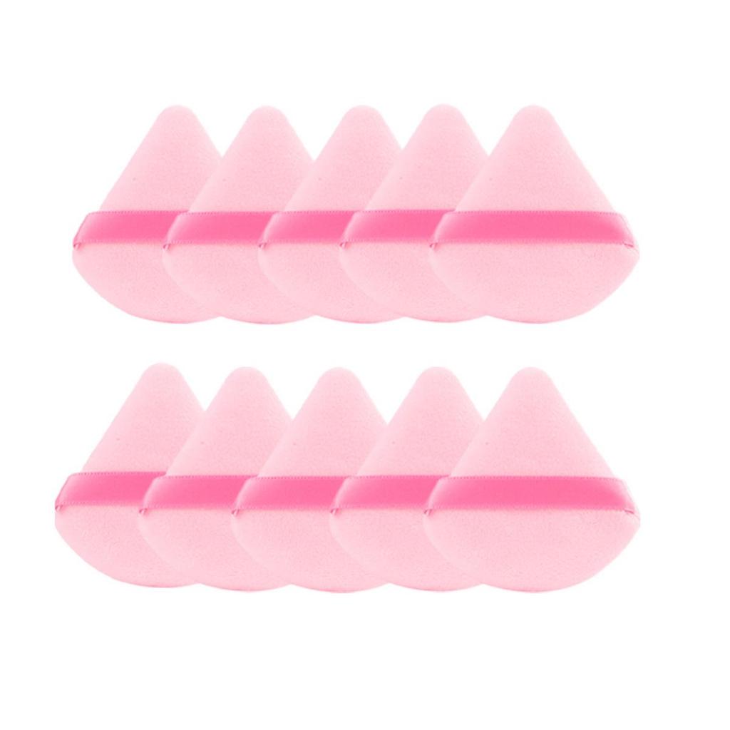 Dual-Use Velvet Flocking Triangle Puff for Wet & Dry Powder Setting