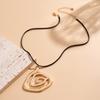 Ingemark Creative Goth Big Spiral Conch Pendant Choker Necklace for Women Simple Adjustable Leather Wax Thread Chain Y2K Jewelry