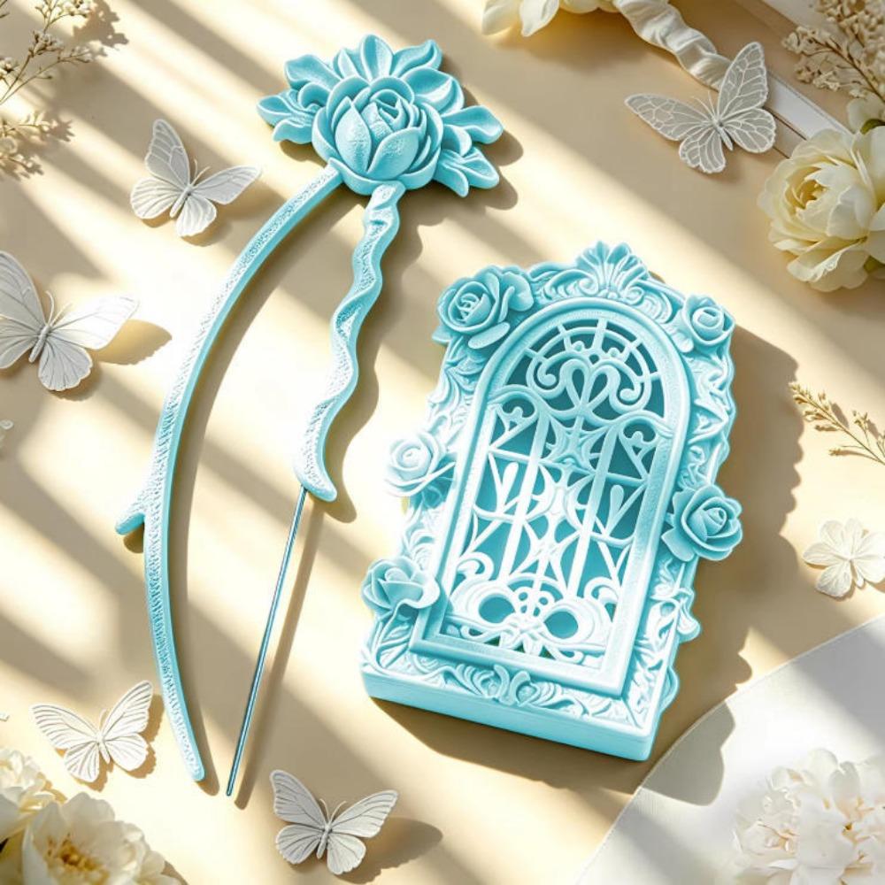 Embossed Rose Fuse Beads Tools Set Vintage Bead Tweezers Pen Kit DIY Handmade