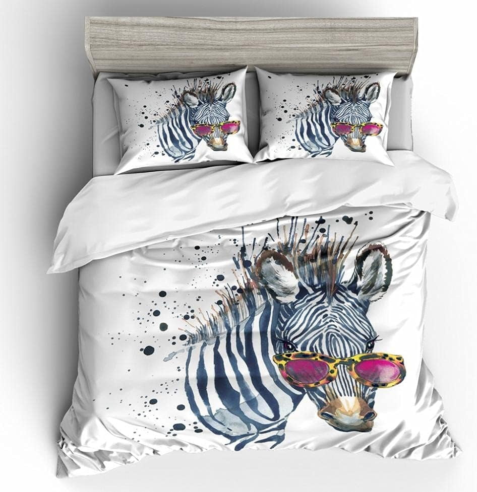 Comforter Whimsical Zebra Print White Playful Bedroom Suitable Children Boys And Girls Warm And Comfortable