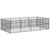 Vidaxl Dog Playpen, 12 Panels, Black, Galvanized Steel