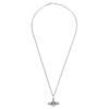 VIVIENNE WESTWOOD Mini Bas Relief Classic Crystal Saturn Pendant Necklace Men Necklace Gunmetal 63020104S108S108