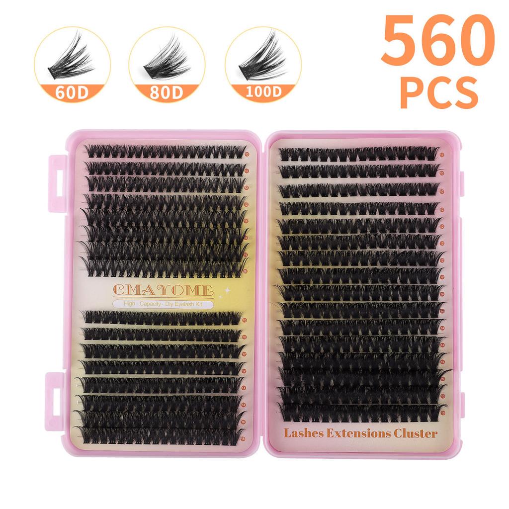 640 Tufts Of D-Curve Single Tufts Of False Eyelashes Segmented Grafting 10-16Mmdiy Thick Eyelashes