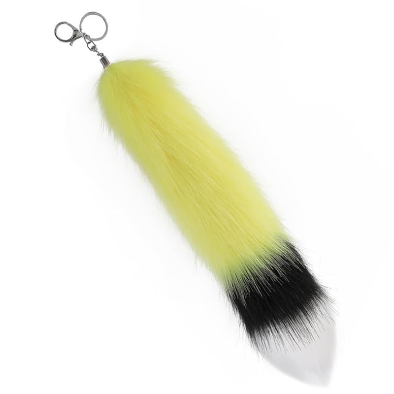 

[COZENTA] strap fur tail Fluffy Fluffy key ring fox cosplay disguise accessories 3 colors (yellow)