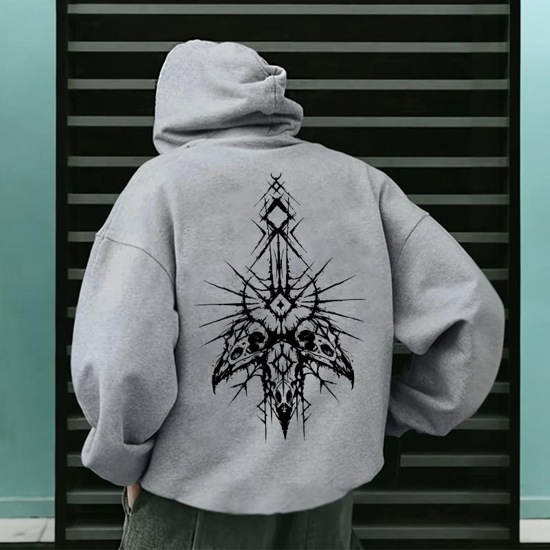 New autumn and winter fashion men's casual jacket 666 Cross Special Devil theme print men's hoodie outdoor sweatshirt