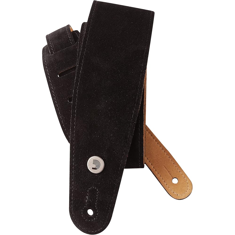 D Addario Daddario Guitar Strap Suede Leather 25SS00-DX Black [Domestic Genuine]