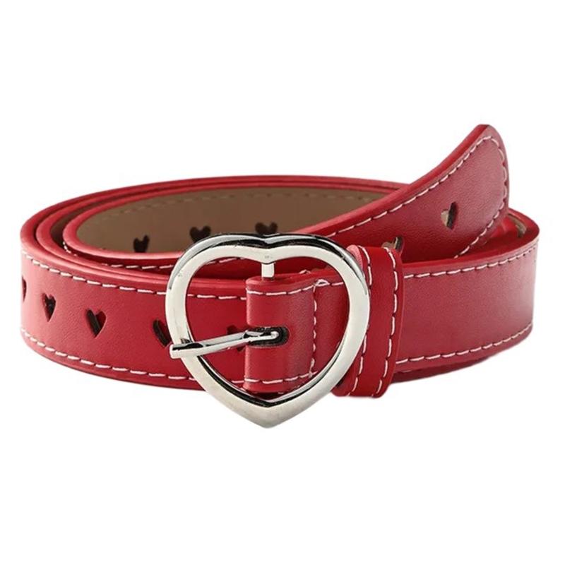 Love Buckle Waist Belt for Female Girl Fashion Pin Buckle Waiststrap Teens Jeans Belt Pants PU Leather Belt Waist Decors