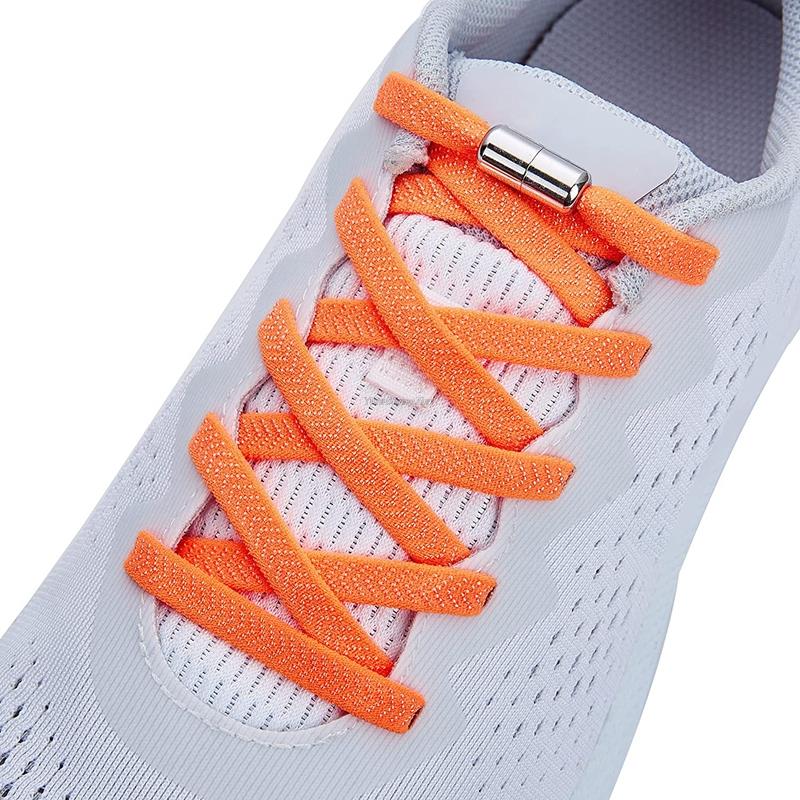 Elastic Laces Sneakers 8mm Wide Flat Rubber Bands Shoelaces Without ties Adult Kids Tennis No Tie Shoe laces Shoes Accessories