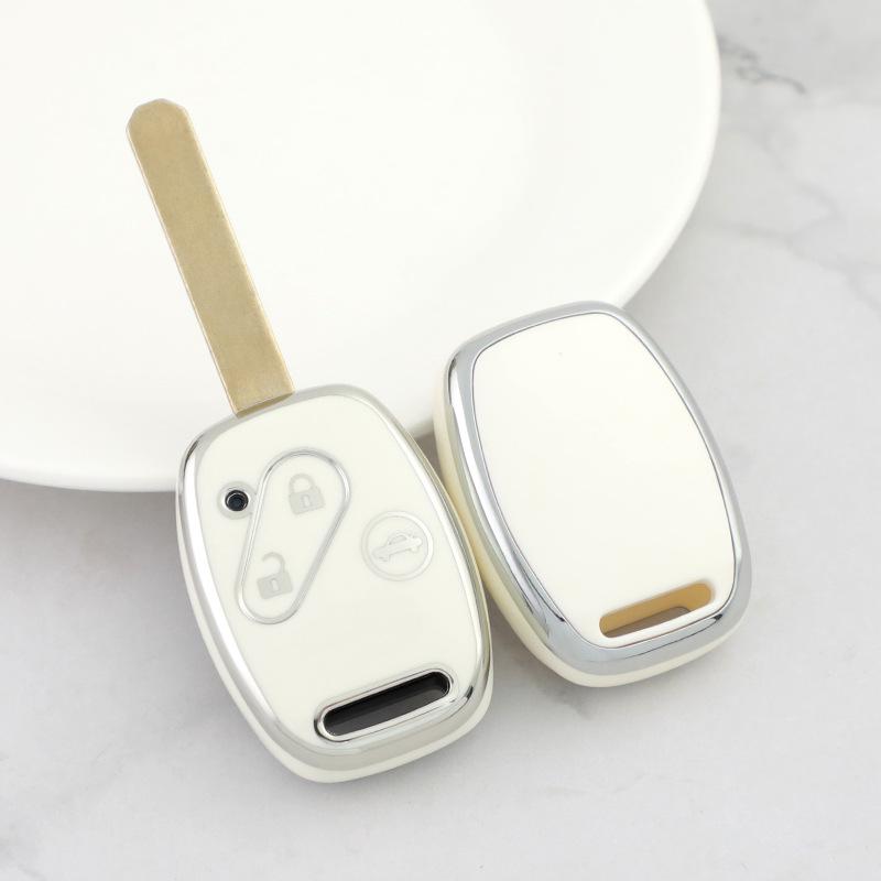 

Чехол для ключа Honda с 234 кнопками: Подходит для Accord 7/8 поколений, Fit, CR-V, Civic - Чехол из ТПУ с серебристой кромкой