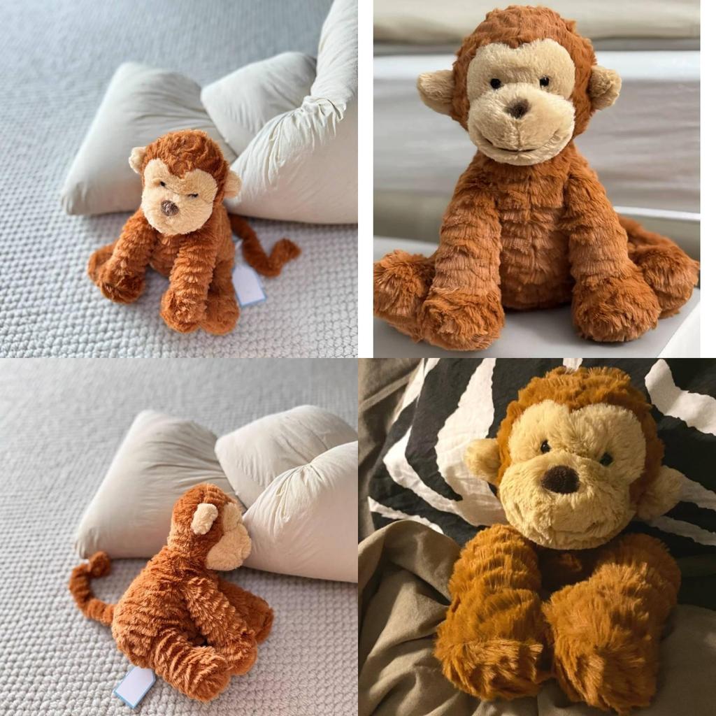 Jellycat Fuddlewuddle Monkey Plush Toy With Soft Short Pile For Teen Gift