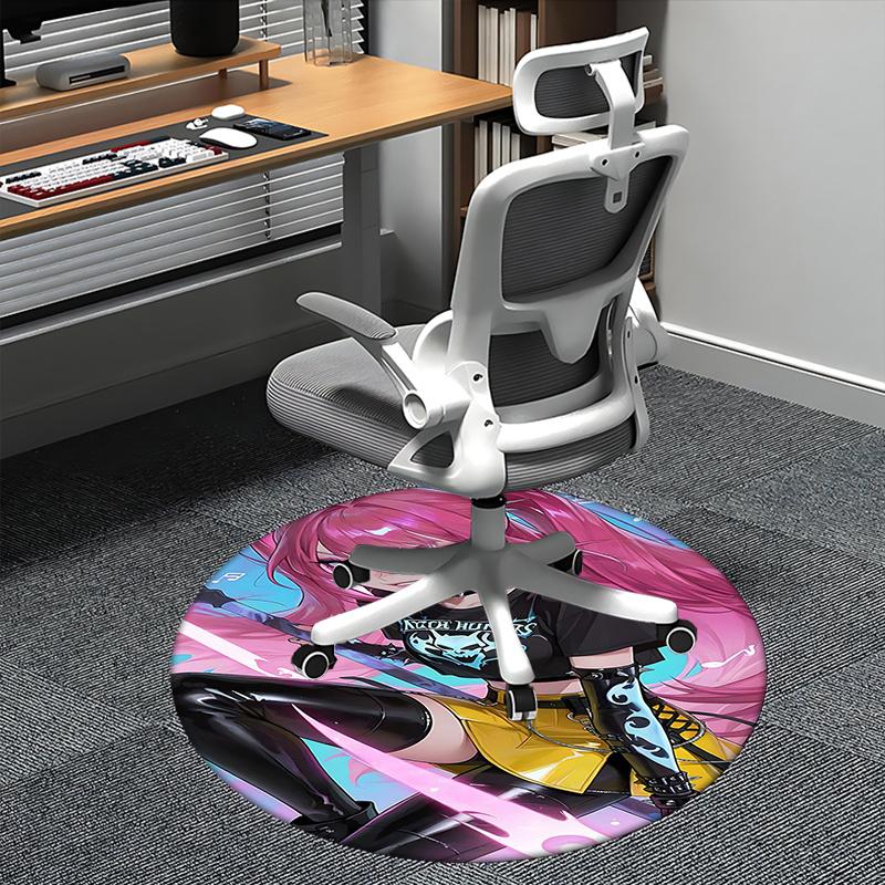 

Night Hunters,Skull Emblem Chair mat Round Rug-Office carpet, Machine Washable, Non-slip, Suitable for Living Rooms, Bedrooms, Entryways, an 80cm by 80cm