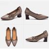 Johnature Scarpe con tacco alto a punta stile etnico Scarpe da donna con décolleté poco profonde in vera pelle retrò versatili