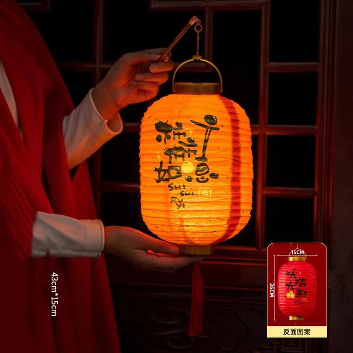 Felinar Chinezesc DIY Stil Retro Portabil Floare înflorită Lampă de Lumină Petrecere Felinare Luminoase pentru Crăciun Cadou de Anul Nou